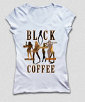 Black Coffee Ladies Short Sleeve Sexy T-Shirt