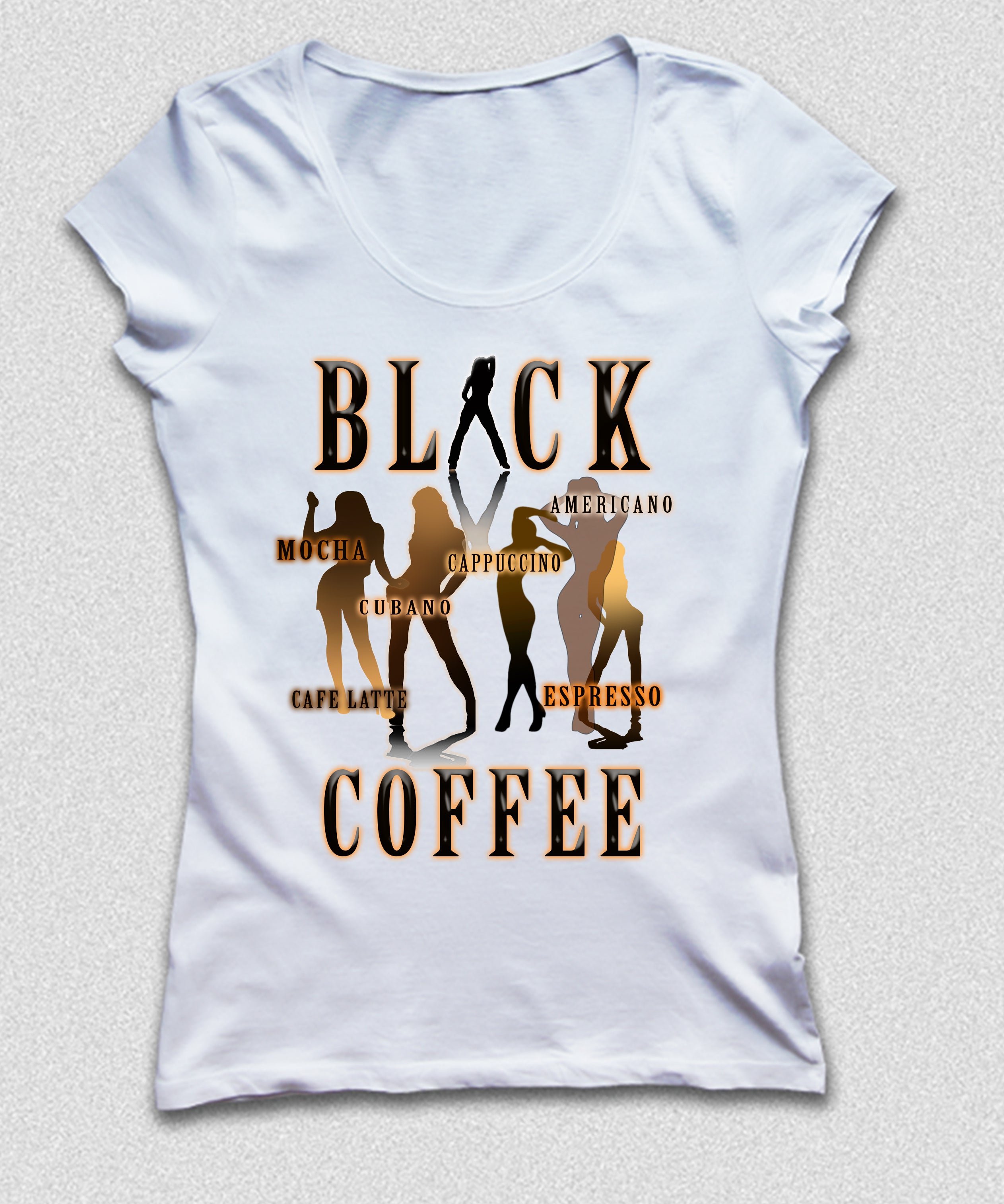 Black Coffee Ladies Short Sleeve Sexy T-Shirt