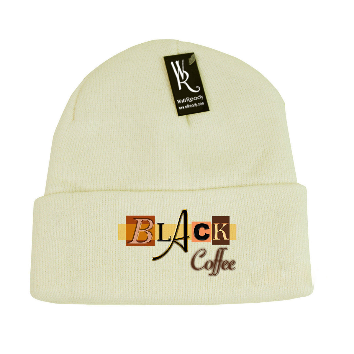 Beige Black Coffee Skull Cap